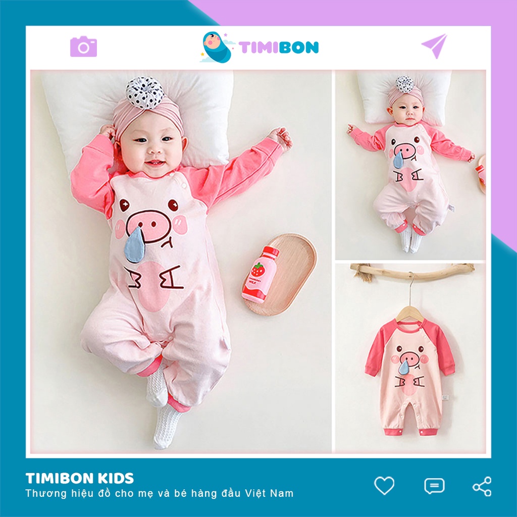 Body Dài Tay Cho Bé Mẫu Quần Áo Trẻ Em Sơ Sinh Hình Thú Chất Cotton Mềm Mịn Từ 3-12kg - [BDD31]