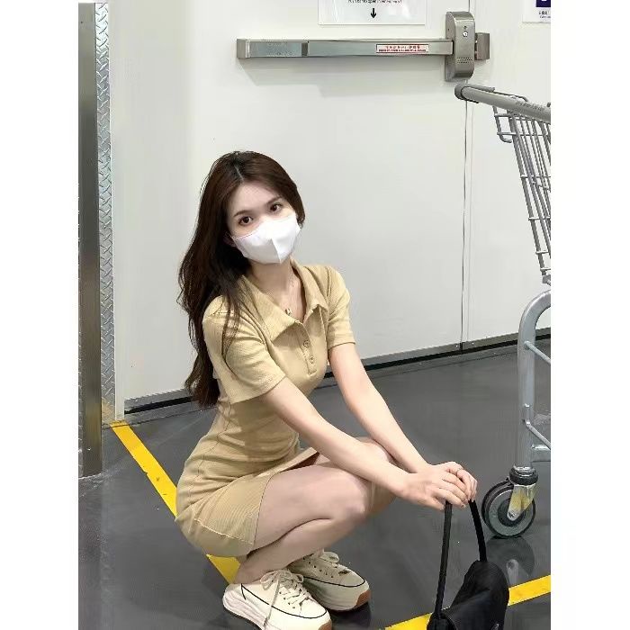 Đầm Cổ polo Dáng Ôm Xẻ Tà Thời Trang Mùa Hè Xinh Xắn Cho Nữ