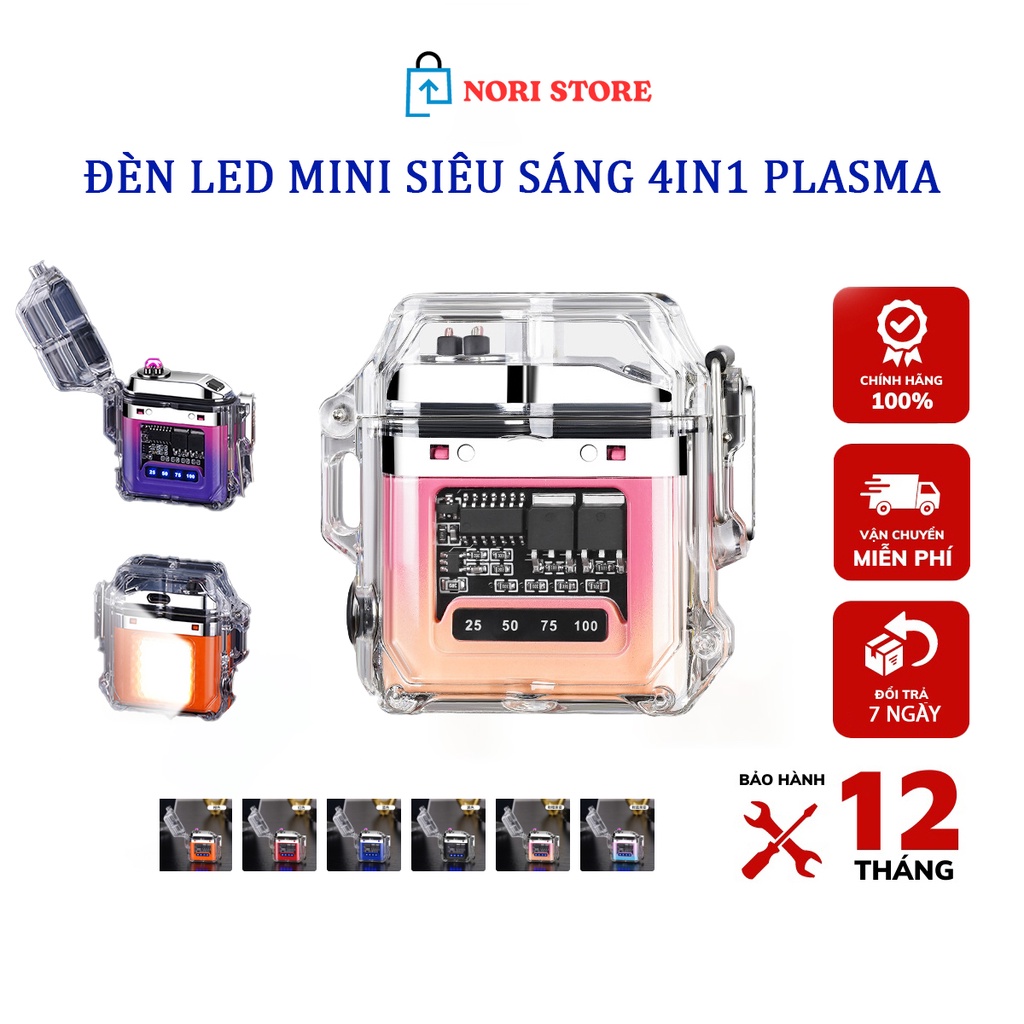 Đèn Led mini siêu sáng 4in1 Plasma KAW đa năng có pin sạc USB tạo nhiệt plasma