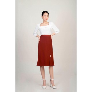 Chân váy chữ a, đính ngọc trai mmoutfit m-ju021120003