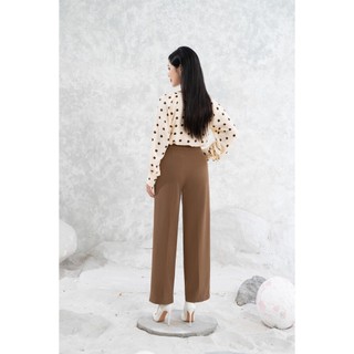 Áo sơ mi lụa chấm bi to MMOutfit AO0723409