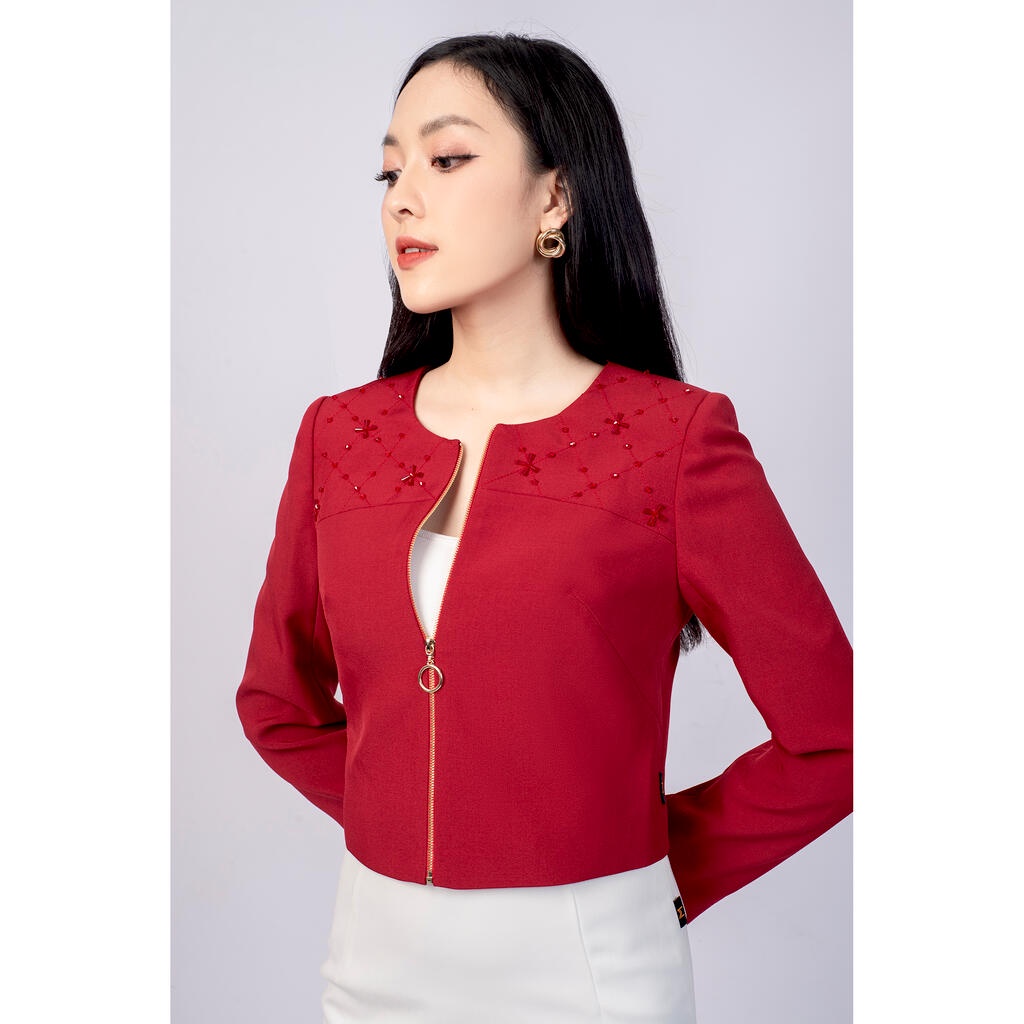 Áo vest, kiểu dáng croptop cổ tròn MMOutfit M-AV000521006