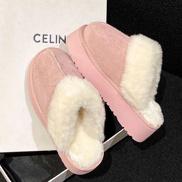 Dép Lông Cừu Đế Dày Thời Trang Thu Đông 2023 Mới Cho Nữ
