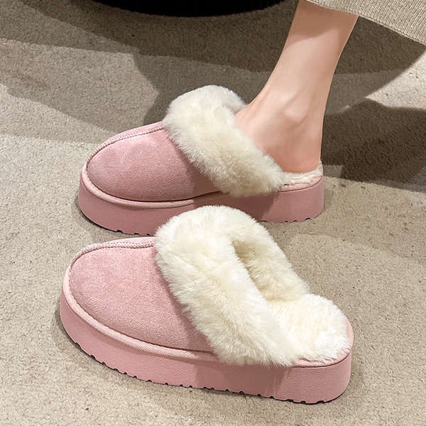Dép Lông Cừu Đế Dày Thời Trang Thu Đông 2023 Mới Cho Nữ