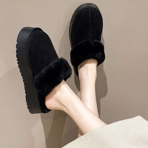 Dép Lông Cừu Đế Dày Thời Trang Thu Đông 2023 Mới Cho Nữ