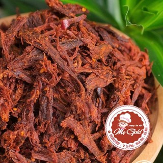 Thịt khô bò sợi xé cay ăn cùng pon pon