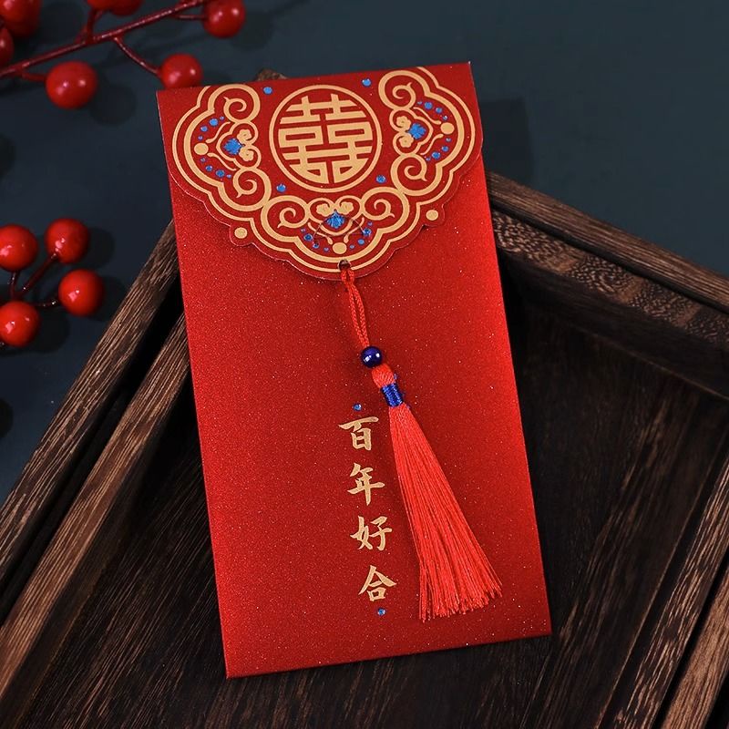 Bao Lì Xì Đỏ Có Tua Rua Phong Cách Trung Hoa Sáng Tạo