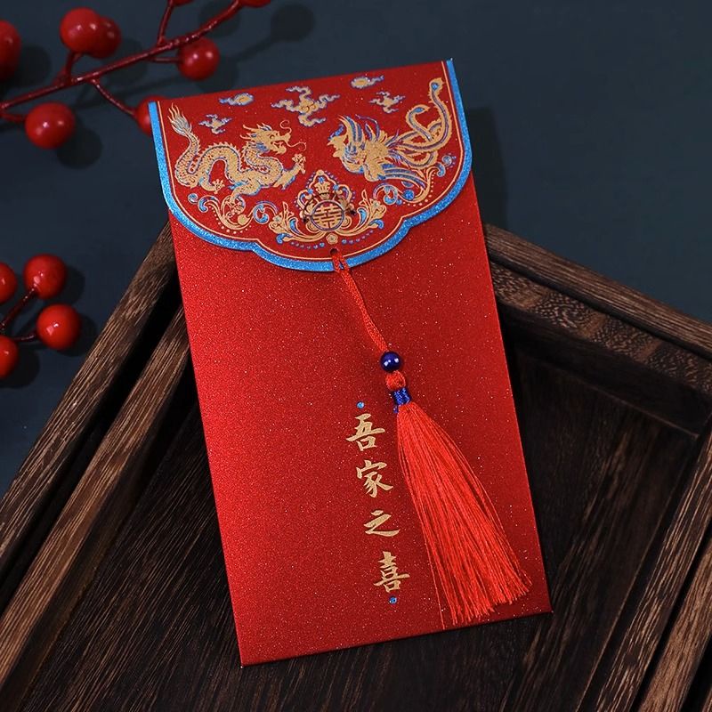 Bao Lì Xì Đỏ Có Tua Rua Phong Cách Trung Hoa Sáng Tạo