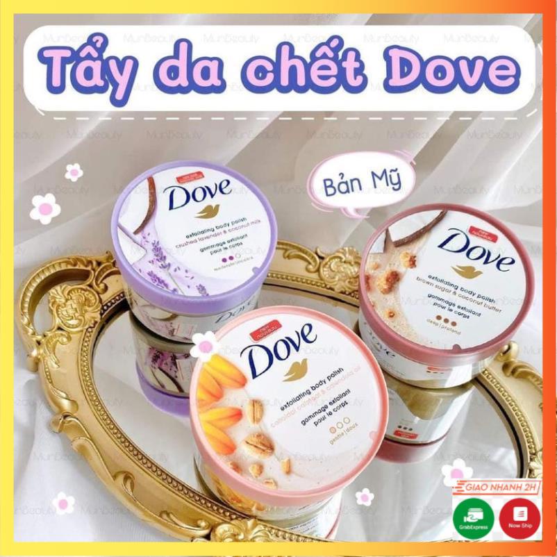 Tẩy Tế Bào Chết Dove Exfoliating Body Polish Scrub tẩy da chết, dưỡng ẩm toàn thân 298g - DORIS