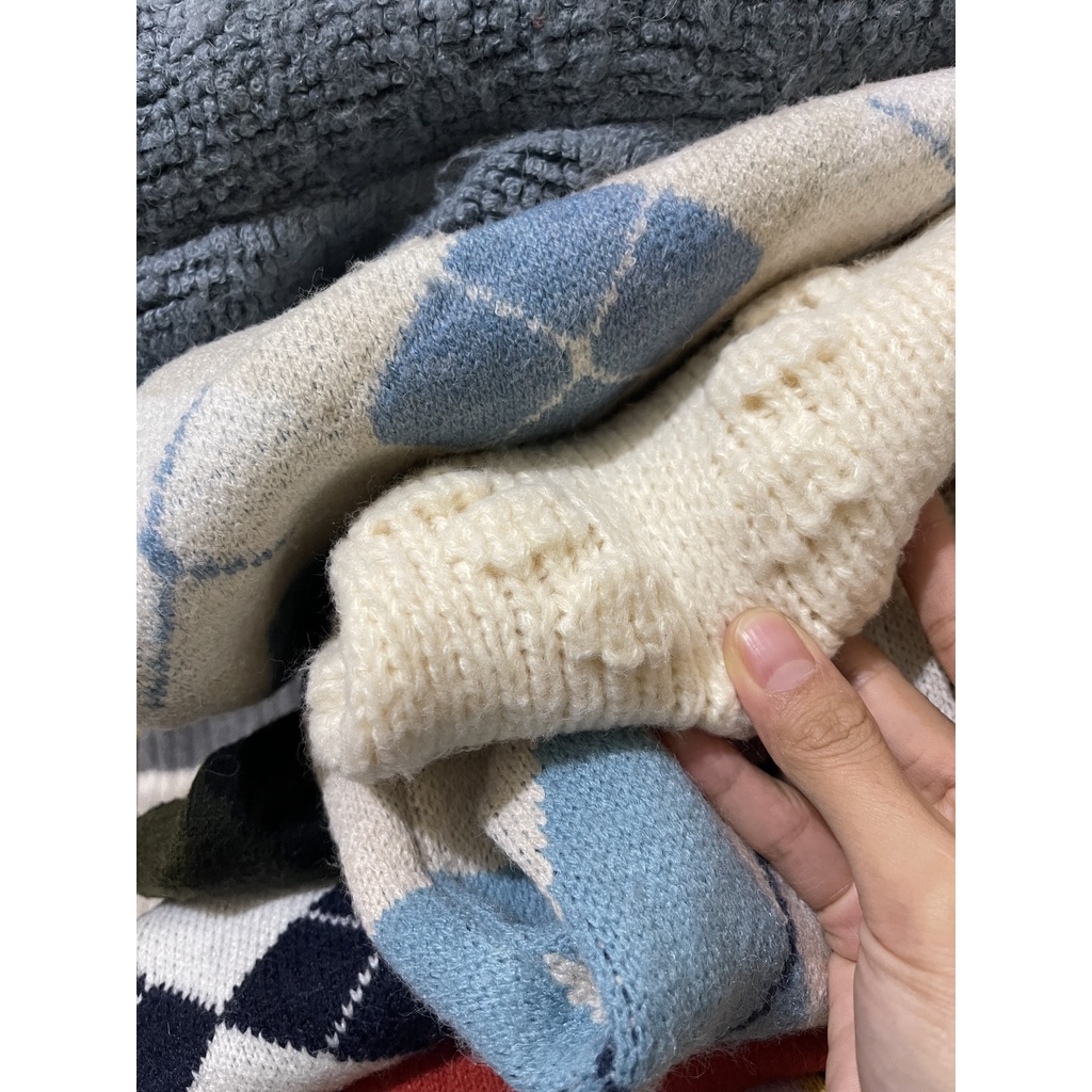 Áo cardigan len 2hand, khoác len Hàn siêu phẩm, len họa tiết bigsize, Lâu 2hand