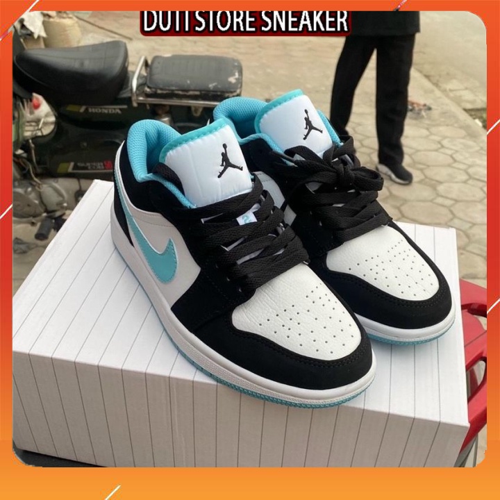 Giày thể thao Jordan 1 XANH NGỌC cổ thấp, Giày J-D low panda nam nữ siêu hot dễ phối đồ 2023