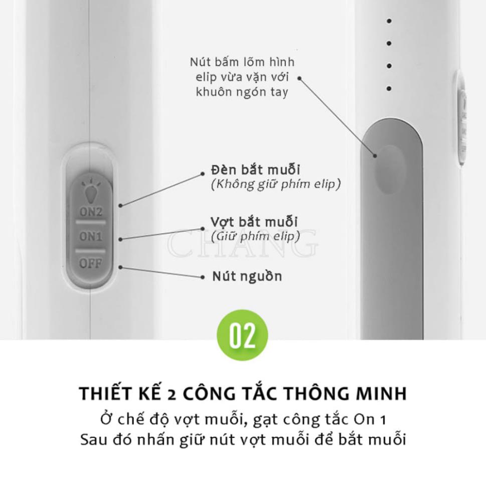 Vợt bắt muỗi thông minh HIGH WAY 2in1, máy bắt muỗi tự động chống giật ánh sáng xanh kiêm đèn ngủ, bảo hành 12 tháng