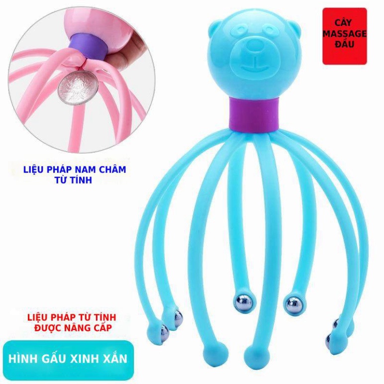 Dụng Cụ Massage Da Đầu 8 Nhánh Bạch Tuộc Cải Tiến,Giúp Thư Giản,Giảm Đau Đầu🍀FREESHIP🍀Massage Đầu - Cây Mát Xa Đầu Thư