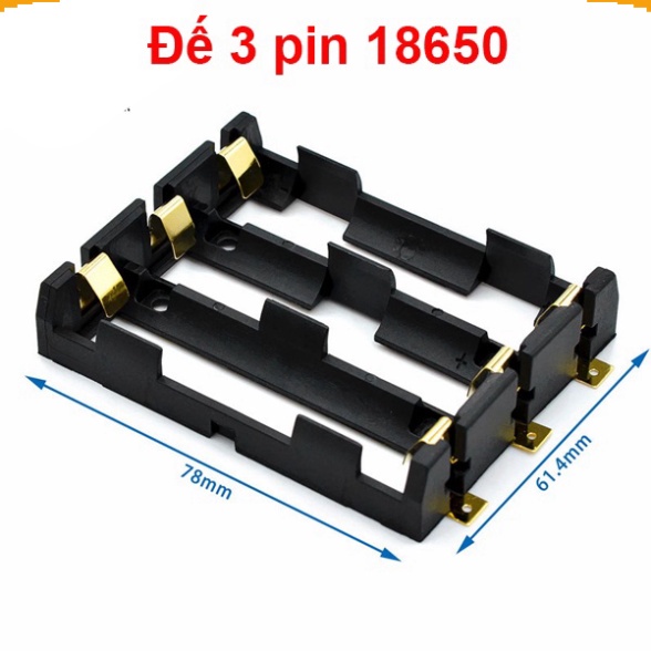 Đế pin 18650 chân đồng mạ vàng hàn PCB