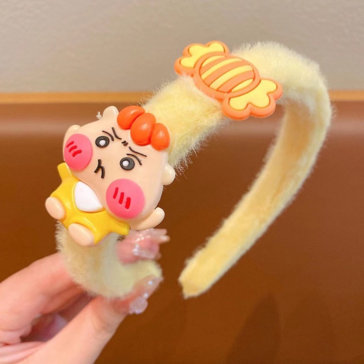 Băng Đô Cài Tóc Bằng Vải Lông Họa Tiết Gấu Dâu/Thỏ/Hoạt Hình Dễ Thương Cho Bé Gái - Bờm cài tóc hình thú kute cho bé