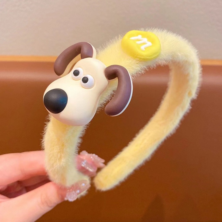 Băng Đô Cài Tóc Bằng Vải Lông Họa Tiết Gấu Dâu/Thỏ/Hoạt Hình Dễ Thương Cho Bé Gái - Bờm cài tóc hình thú kute cho bé