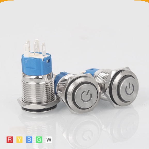Nút nhấn chống nước đầu cao  lỗ khoét 12mm/16mm/19mm/22mm