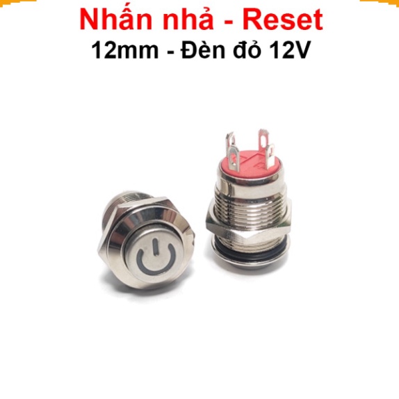 Nút nhấn chống nước đầu cao  lỗ khoét 12mm/16mm/19mm/22mm