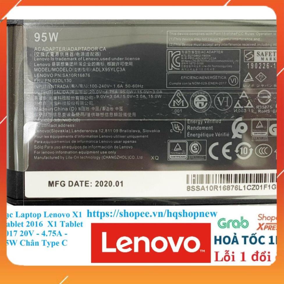 HCM Sạc Laptop Lenovo X1 Tablet 2016  X1 Tablet 2017 20V - 4.75A - 95W Chân Type C