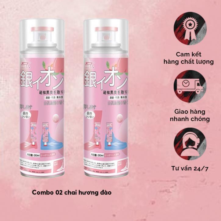 Bình Xịt Khử Khử Mùi Hôi Chân Hôi Giày Nhật Bản Chứa Công Thức Nano Bạc Kháng Khuẩn Mát Lạnh Hương Thêm Giữ Cực Lâu