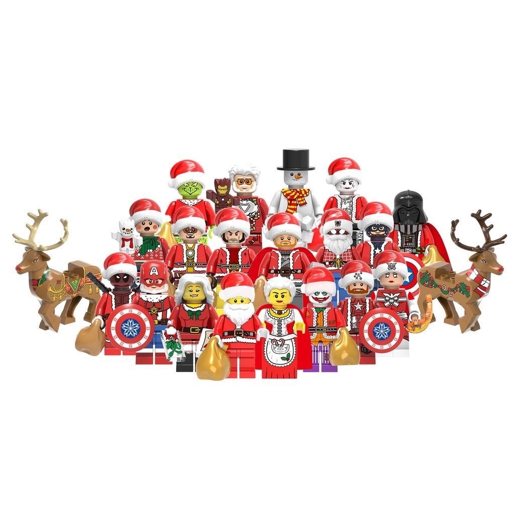 Đồ Chơi Mô Hình lego Mini Hình Ông Già Noel Tuần Lộc Vui Nhộn
