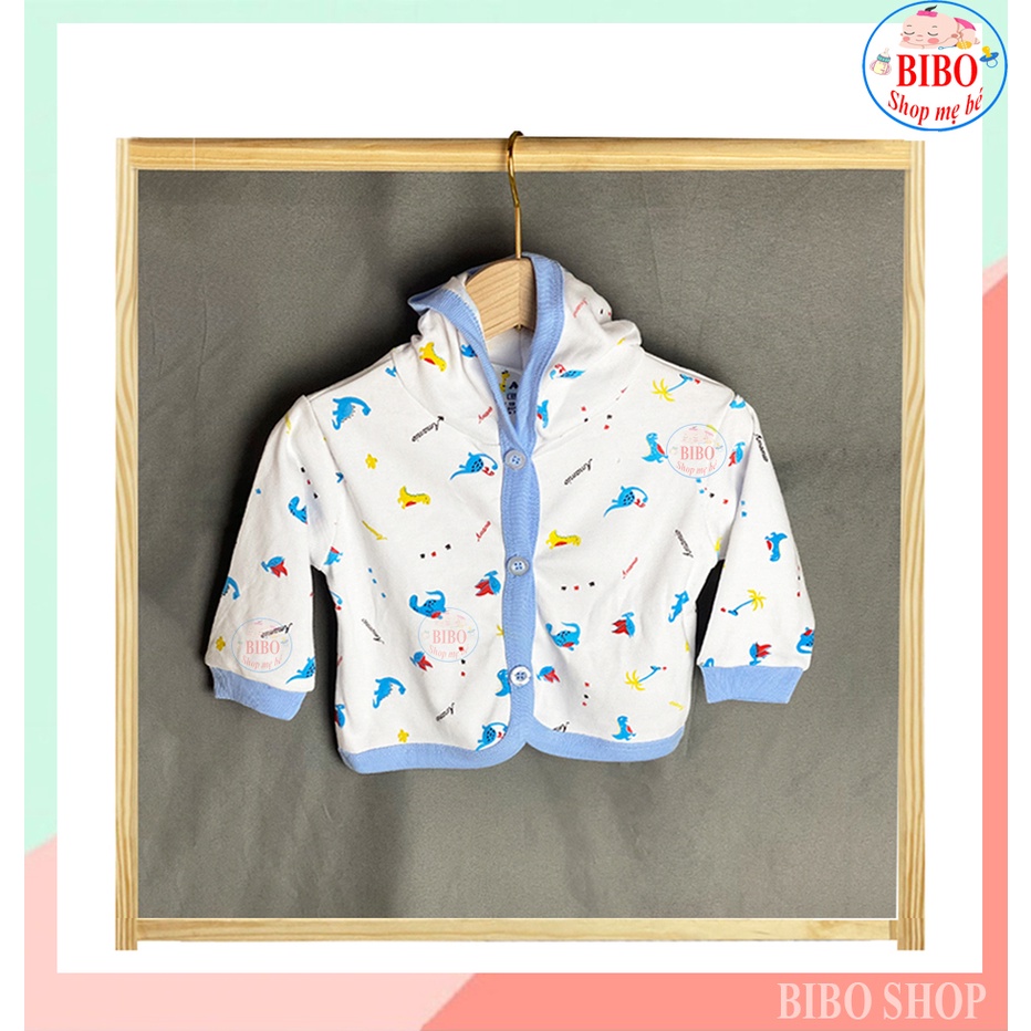 Áo Khoác Có Nón Cho Bé Sơ Sinh Chất Cotton In hình Họa Tiết