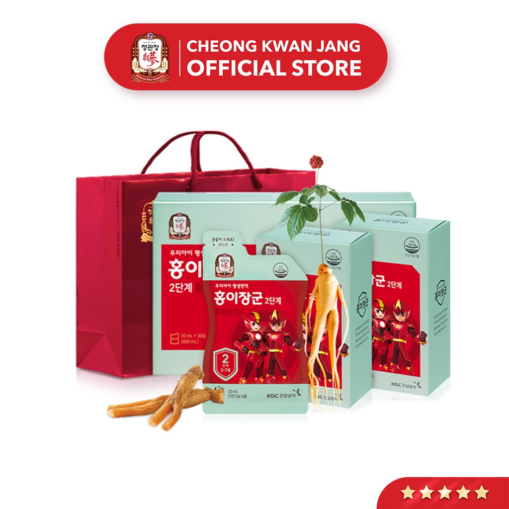 Hồng Sâm Hàn Quốc Cho Bé KGC Cheong Kwan Jang Kid Tonic Giai Đoạn 2 (5-7 tuổi) (20ml x 30 gói)