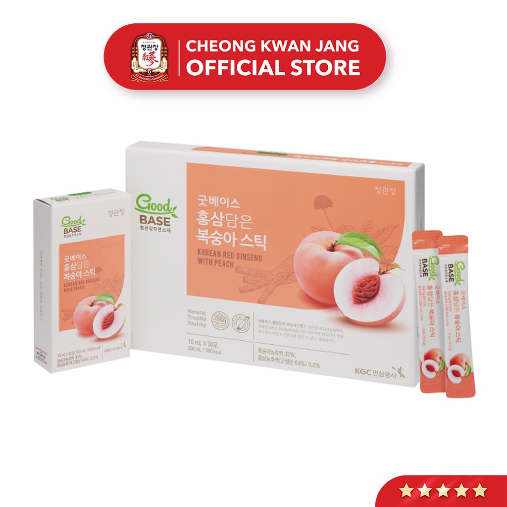 Nước Sâm Hàn Quốc Goodbase Vị Đào KGC Cheong Kwan Jang (10ml x 30 gói)