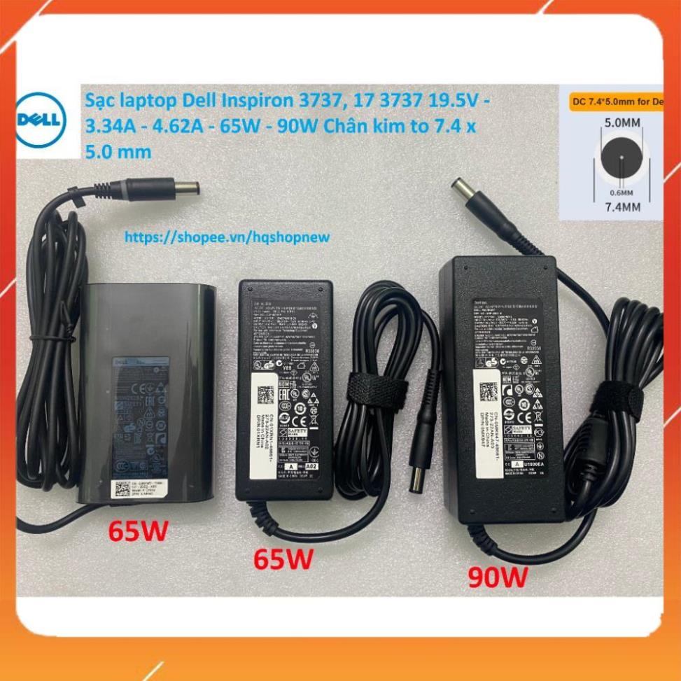 HCM[Sạc zin] Sạc laptop Dell Inspiron 3737, 17 3737 19.5V - 3.34A - 4.62A - 65W - 90W Chân kim to 7.