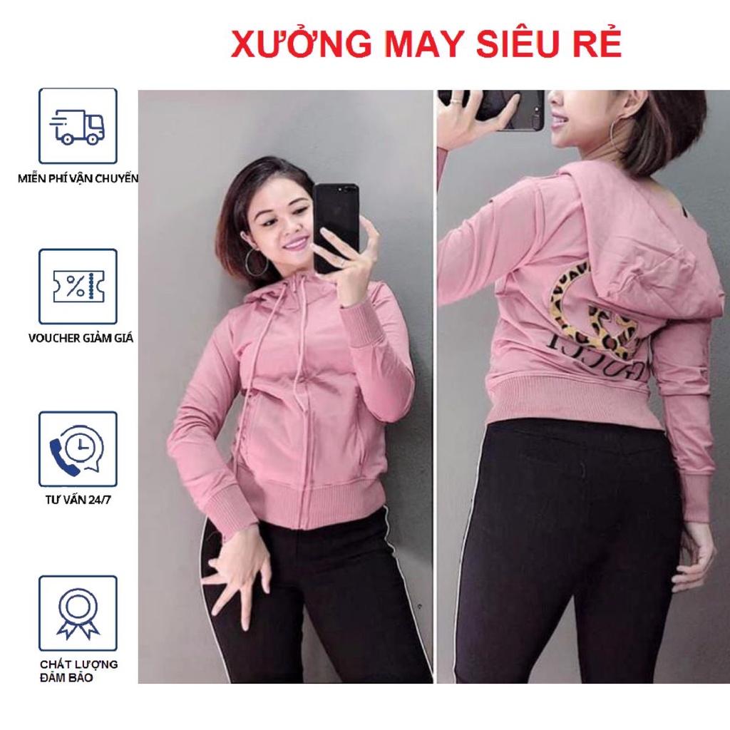 Áo khoát da cá nữ G.U lưng xitin siêu chất-A393