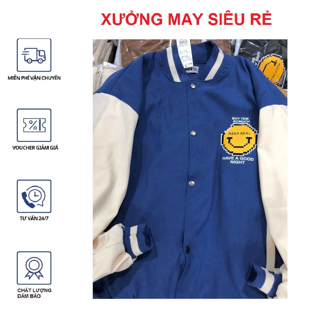 Áo khoát nam hàn quốc da lộn 2 lớp mặt cười cá tính phong cách-A808