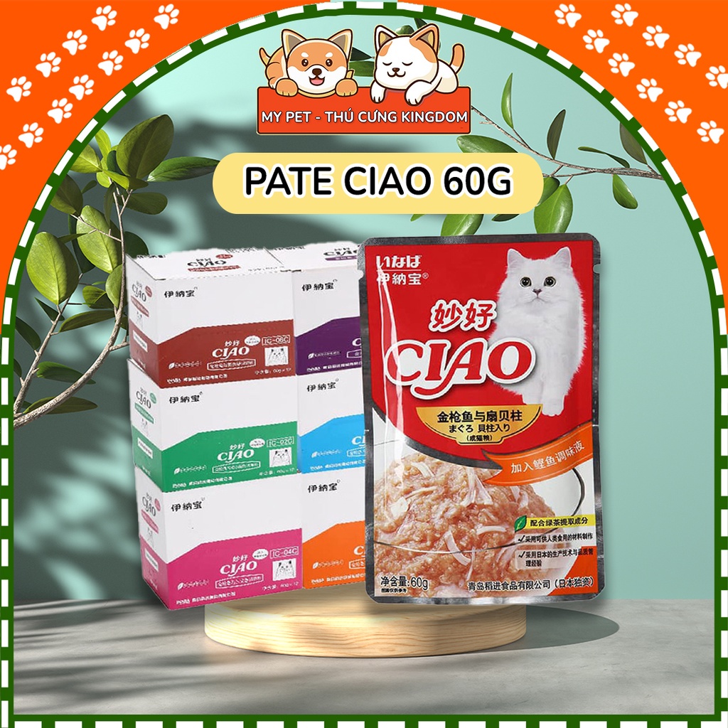 Pate Ciao - Pate Cho Mèo Mọi Lứa Tuổi - Gói 60g - Mypet - TT010