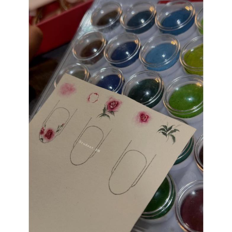 Giấy chuyên vẽ vân đá màu nước,Giấy vẽ màu nước ,khuôn in form móng trên giấy tập vẽ, dấu in form móng