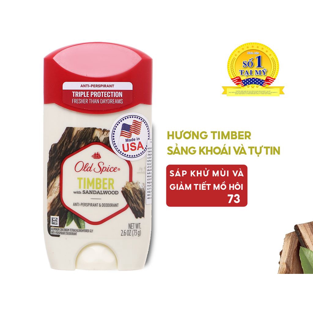 Sáp Khử Mùi Timber OLD SPICE 73Gr