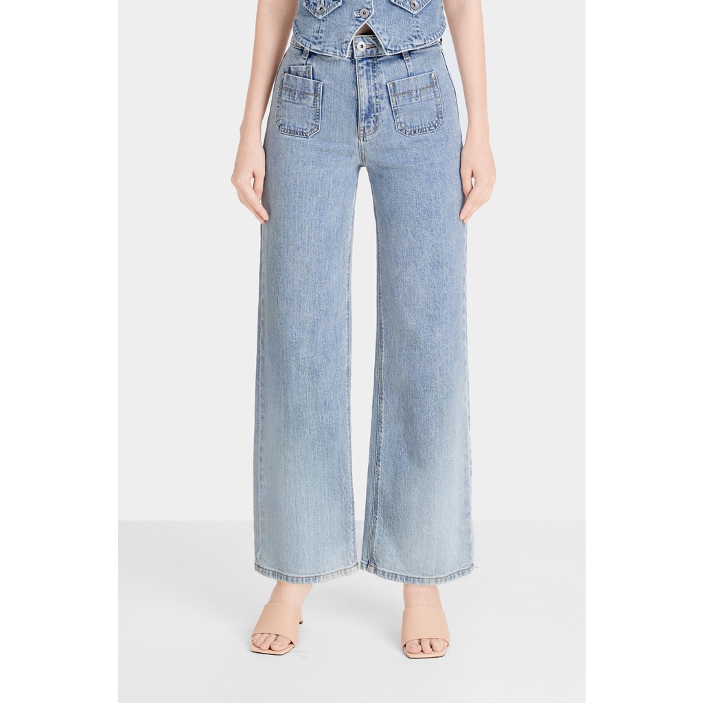 Quần Jeans Nữ Ống Rộng Túi Trước - 223WD2085F1910