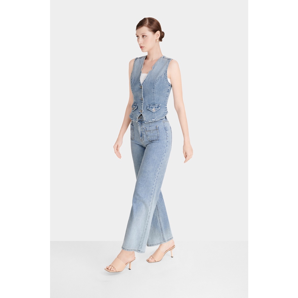 Quần Jeans Nữ Ống Rộng Túi Trước - 223WD2085F1910