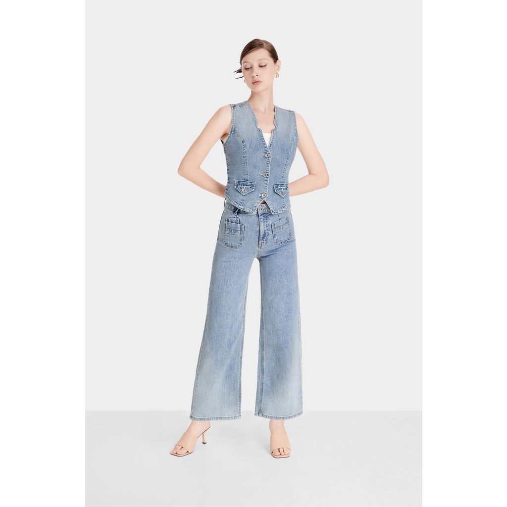 Quần Jeans Nữ Ống Rộng Túi Trước - 223WD2085F1910
