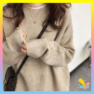 Áo sweater Dệt Kim Dày Dáng Rộng Phong Cách Mới Cho Nữ