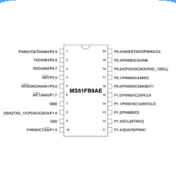 IC Nuvoton MS51FB9AE, TSSOP20