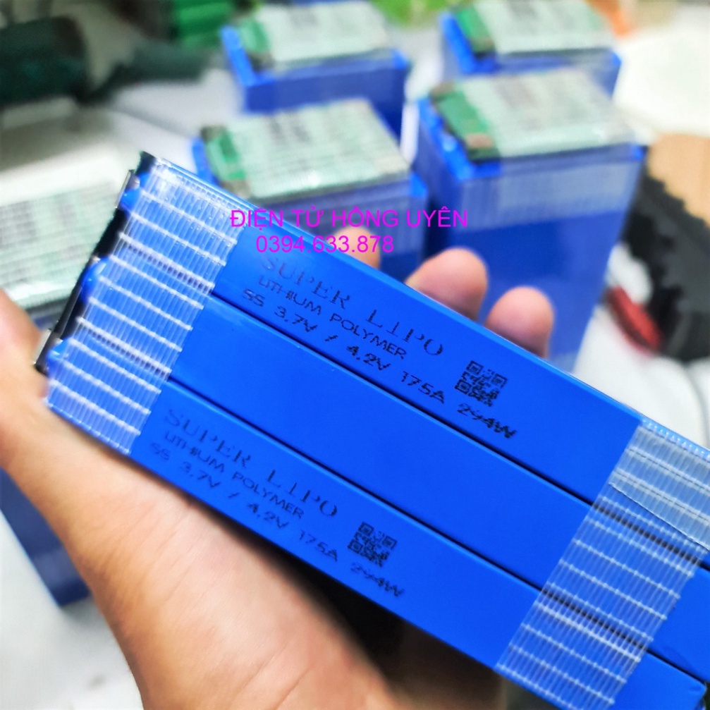 Bình pin Lithium 12V 15AH. Dòng xả cao 65A Max, Đóng từ 3 cell Super Lipo  + Mạch 3S 12,6V hãng CF điện