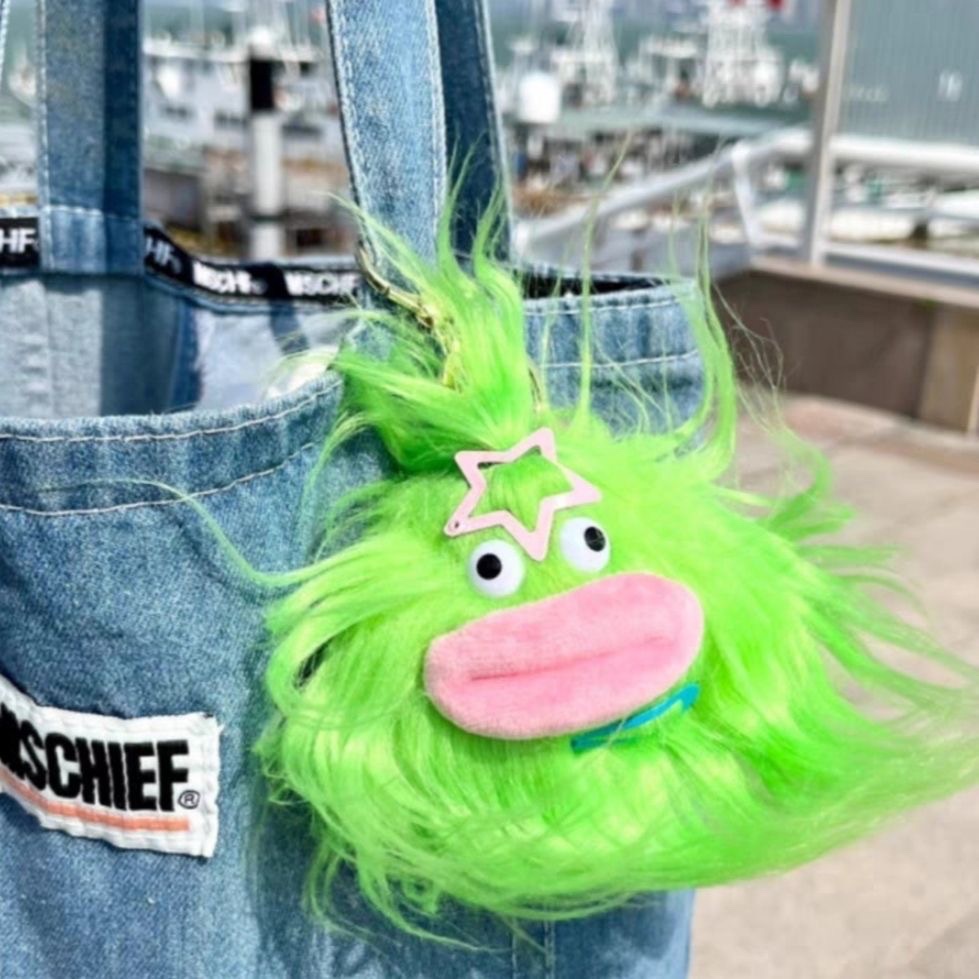 The greenparty Móc Khóa Hình Quái Vật Tóc Dài Nhồi Bông Xấu Xí ugly king Dễ Thương Làm Quà Tặng Cho Bạn Gái