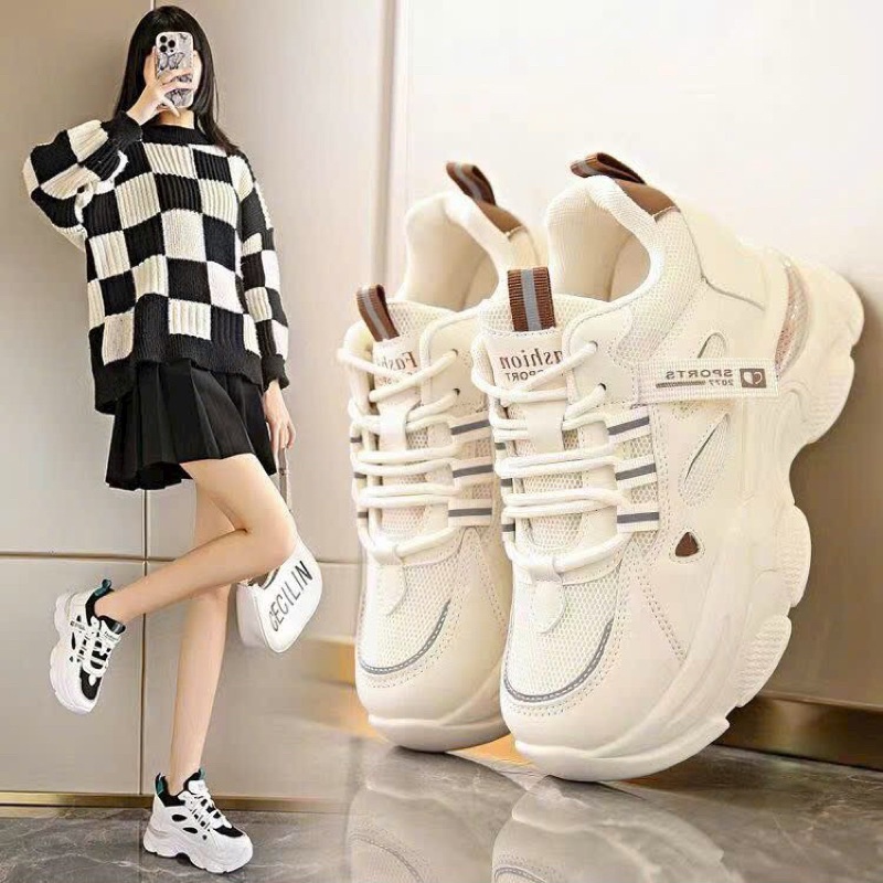 Giày thể thao nữ nâng đế cao cấp êm chân fullbox