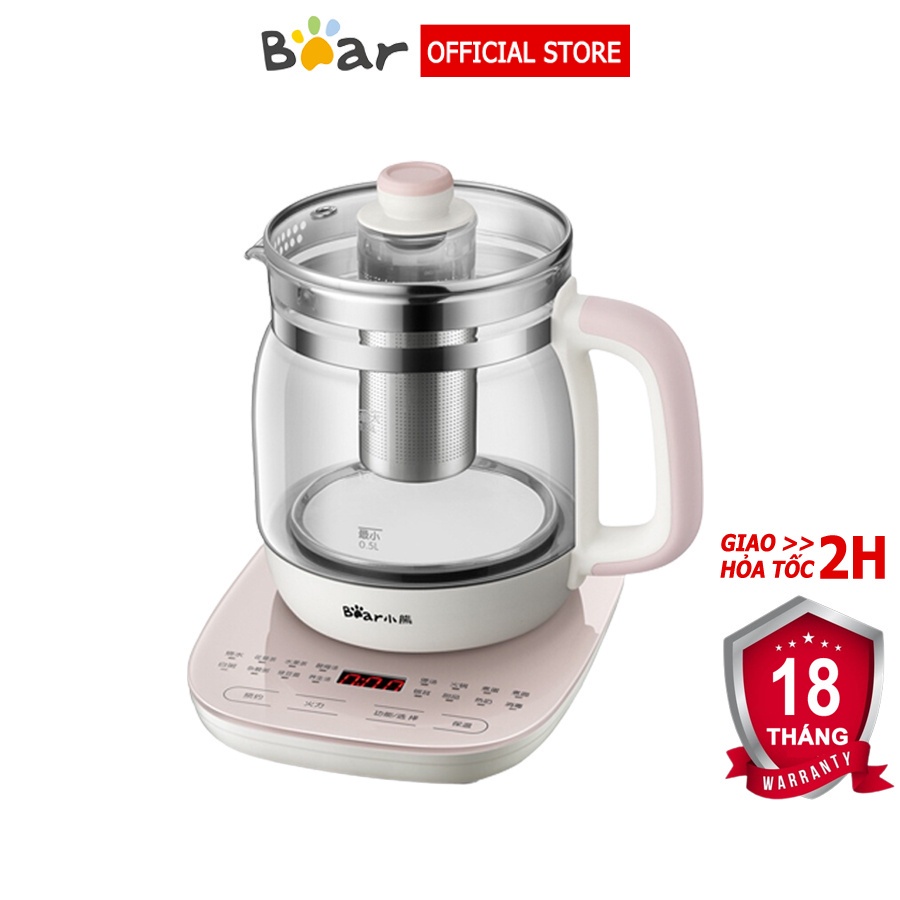 Máy pha trà Bear 1.5L, 16 chế độ, chưng yến, pha sữa, hâm sữa – Hàng chính hãng bảo hành 6-18 tháng
