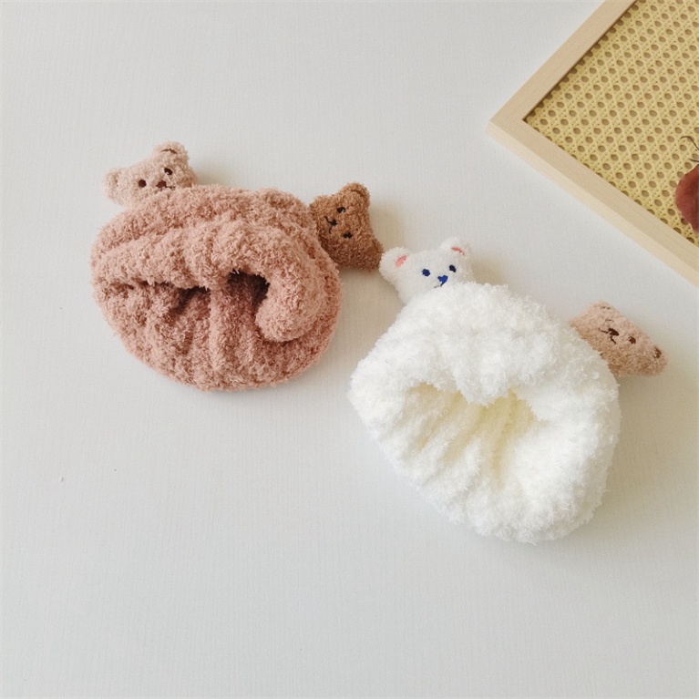 Mũ Len Gấu 3D Kèm Khăn Cổ Siêu Kute🍀FREESHIP🍀SÉT NÓN LEN Lông Cừu Thời Trang Mùa Thu Đông Dành Cho Bé