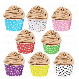 Cốc cupcake giấy chấm bi có viền 5039 - hanadolambanh