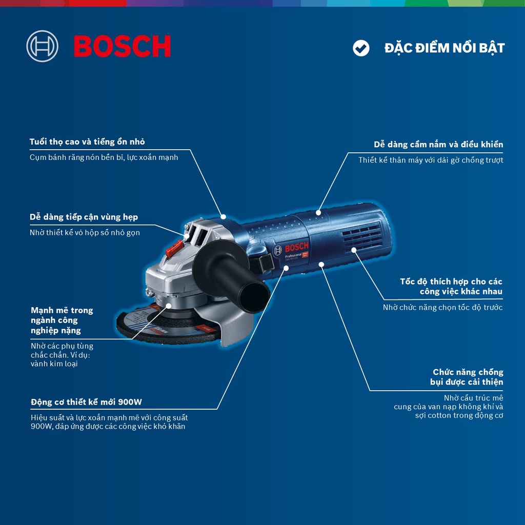 Máy mài góc điều chỉnh tốc độ Bosch GWS 900-100 S