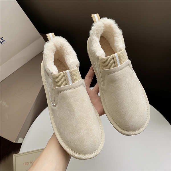 Giày Bốt Đi Tuyết Lót Lông Cừu cotton Dày Dặn Thời Trang 2023 Cho Nữ