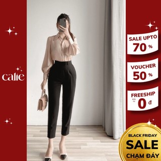 Quần baggy nữ basic cạp cách điệu trẻ trung thời trang công sở Calie QB005