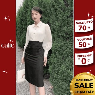 Áo sơ mi công sở tơ cổ đức basic thiết kế Calie house AS047