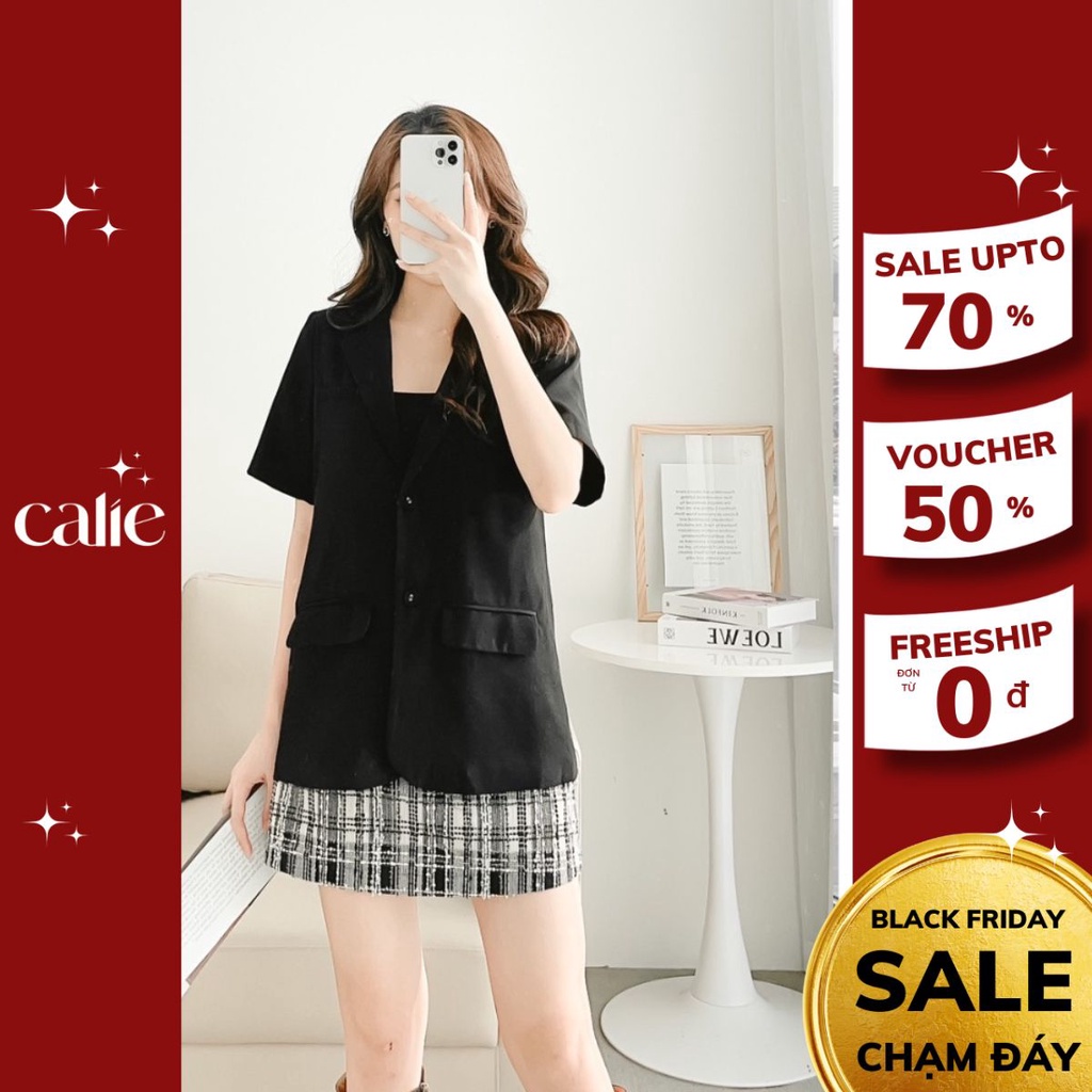 Áo blazer basic cộc tay trẻ trung Calie AB016